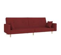BEAU Canapé-lit à 2 places avec deux oreillers rouge bordeaux tissu SS0000256753