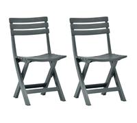 BEAU Chaises d'extérieures - Chaises de jardin pliables lot de 2 Plastique - vert,44x41x78 cm mode403055