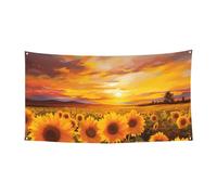Beau champ de tournesol coucher de soleil bannière décoration de fête drapeau fête d'anniversaire photographie fond bannière décoration bannières et panneaux décoration murale bannière fournitures de