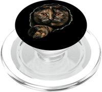 Beau Chat écaille de Tortue Yeux Ambre regardant à Travers PopSockets PopGrip pour MagSafe