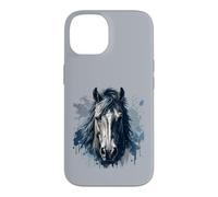 Beau Cheval équestre expressif éclaboussures de Peinture Style Coque pour iPhone 14