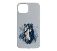 Beau Cheval équestre expressif éclaboussures de Peinture Style Coque pour iPhone 15 Plus