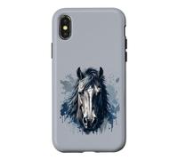 Beau Cheval équestre expressif éclaboussures de Peinture Style Coque pour iPhone X/XS
