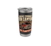 Beau Comme Un Camion De Pompiers Humour Français Pompier Gobelet isotherme en acier inoxydable double paroi