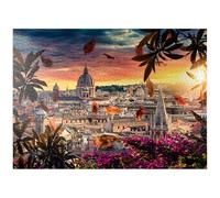 Beau coucher de soleil sur la ville de Rome le soir - Puzzle de 1000 pièces de qualité supérieure pour adultes