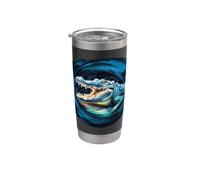 Beau crocodile avec couleurs de l'eau Gobelet isotherme en acier inoxydable double paroi