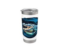 Beau crocodile avec couleurs de l'eau Gobelet isotherme en acier inoxydable double paroi