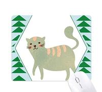 beau cyan cat animal aquarelle tapis de souris green pine tree tapis en caoutchouc