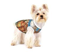 Beau débardeur léger imprimé Italie pour chiens chemises pour petits chiens T-shirts extensibles sans manches