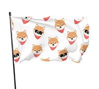 Beau drapeau chien Shiba Inu, 0,9 x 1,5 m, léger pour décoration de jardin, porche, bannière en polyester résistant à la décoloration avec œillets en laiton