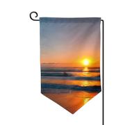 Beau drapeau de bienvenue imprimé océan lever de soleil décoration extérieure tous temps jardin patio drapeau 30,5 x 45,7 cm plusieurs formes
