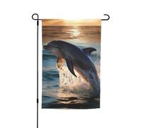 Beau drapeau de jardin dauphin 30,5 x 45,7 cm double face printemps été décoratif bannière drapeau de cour petit drapeau saisonnier vacances décoration extérieure