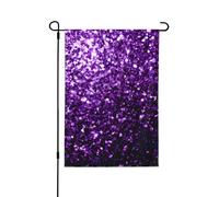 Beau drapeau de jardin d'automne violet à paillettes double face, décoration saisonnière durable pour décoration de porche de cour
