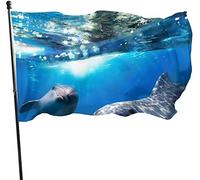 Beau drapeau de jardin de dauphin saisonnier, drapeau de jeu 3 x 5 pi décorations pour la maison extérieure