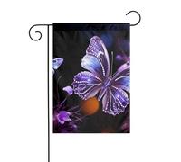 Beau drapeau de jardin en forme de papillon violet 30,5 x 45,7 cm double face vertical, ne se décolore pas, bannière pour ferme, cour, décoration extérieure