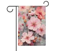 Beau drapeau de jardin floral double face 30,5 x 45,7 cm, drapeau vertical en lin, drapeaux de maison durables pour décoration extérieure festivités