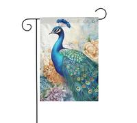 Beau drapeau de jardin paon et floral 30,5 x 45,7 cm double face vertical bienvenue drapeaux d'été ne se décolorent pas drapeaux de maison de cour bannière pour décoration extérieure saisonnière de