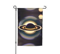 Beau drapeau de jardin Saturne double face 30,5 x 45,7 cm - Décoration de cour extérieure résistante à la décoloration - Bannière décorative saisonnière pour terrasse, pelouse