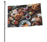 Beau drapeau de petit déjeuner 61 x 91 cm avec impression double face pour jardin, cour, drapeau pour l'extérieur, les vacances, bannière cadeau avec œillets, toile de fond pour photo pour décoration