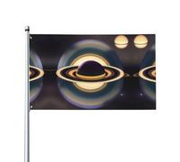 Beau drapeau de Saturne. Imprimé sur un seul côté, 0,9 x 1,5 m, léger et fluide, adapté pour une utilisation en intérieur et en extérieur.