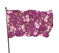 Beau drapeau floral de 0,9 x 1,5 m, drapeau léger pour décoration de jardin, porche, bannière en polyester résistant à la décoloration avec œillets en laiton