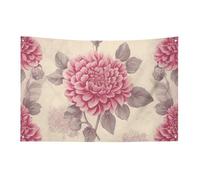 Beau drapeau floral vintage avec 4 œillets, drapeaux simples en polyester durable, bannières résistantes aux intempéries pour dortoir, fête, tournage, festival, décoration de 88,9 x 150 cm