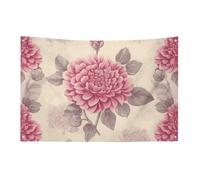 Beau drapeau floral vintage avec 4 œillets, drapeaux simples en polyester durable, bannières résistantes aux intempéries pour dortoir, fête, tournage, festival, décoration de 61 x 88,9 cm
