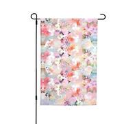 Beau drapeau imprimé floral rose 30,5 x 45,7 cm double face, décoration saisonnière pour la maison et l'extérieur, décoration de vacances toutes saisons