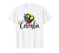 Beau drapeau national de la Colombie avec cœur coloré T-Shirt