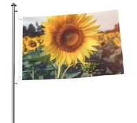 Beau drapeau tournesol 6,1 x 0,9 m avec impression double face pour jardin, cour, drapeau pour l'extérieur, les vacances, bannière cadeau avec œillets, toile de fond pour photo pour décoration