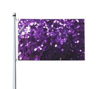 Beau drapeau violet à paillettes de 0,9 x 1,5 m, pour extérieur et intérieur, printemps, été, automne, hiver, drapeau de jardin avec œillets, drapeau de vacances double face pour décorations de cour
