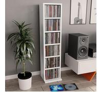 BEAU Étagère Colonne DVD - Armoire à CD - Bibliothèque - Blanc 21x20x88 cm - bois d'ingénierie mode771569