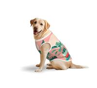 Beau gilet en coton doux et léger avec imprimé de plantes vertes en pot, sans manches, pour chiens de taille moyenne et grande