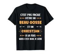 Beau gosse Super Christian garçon prénom Humour Christian T-Shirt