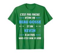 Beau Gosse Super Kevin garçon prénom Humour Kevin T-Shirt, Homme, Vert Kelly, M