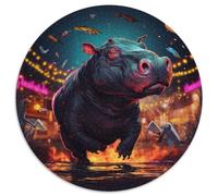 Beau Hippo 1000 Pièces Puzzle Rond Jeu Puzzles Qualité Supérieure Cadeau Unique pour Adultes Et Enfants 1000pcs (67.5x67.5cm)