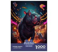 Beau Hippo Puzzles 1000 Pièces Cadeau Unique Animaux Jeu Éduchatif Défi Jouet À De Qualité Supérieure Peinture Art pour Adultes Et Enfants À Partir De 14 Ans 70x50cm/1000pcs