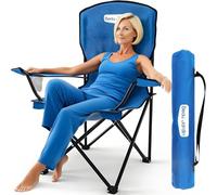 BEAU JARDIN Chaise Camping Pliante 150 KG Chaise de Plage Pliable avec Porte-gobelet et Sac Surdimensionnées Résistantes et Pliantes Pique-Nique Extérieur Plage Jardin Chaise Longue de Camping Bleu