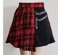 Beau Kilt Ecossais Jupe Boutons Streetwear Jupe Ouverte Latérale Femmes Sexy Mini Jupes Courtes Jupe Gothique Jupe À Car