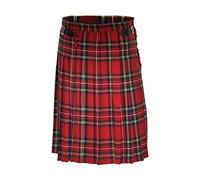 Beau Kilt Ecossais Jupe Jupe Taille Haute Plissée À Carreaux Rouge Mode Gothique Punk Jupe Longue Ample avec Boucle en S
