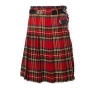 Beau Kilt Ecossais Jupe Kilt pour Homme Écossais Ceinture À Carreaux Traditionnelle Plissée Chaîne Bilatérale Marron Got
