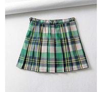Beau Kilt Ecossais Jupe Vert Plaid Écossais Vintage Jupe Courte Plissée Jupes De Haute Qualité Jeune Fille Mini Jupes À