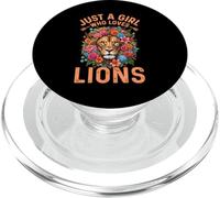 Beau Lion Floral Just A Girl Who Loves Lions PopSockets PopGrip pour MagSafe