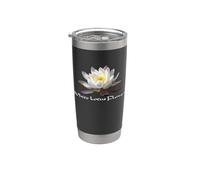 Beau lotus blanc Gobelet isotherme en acier inoxydable double paroi