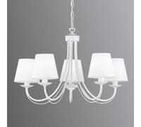 Beau Lustre Cortez, À Cinq Lampes blanc mat