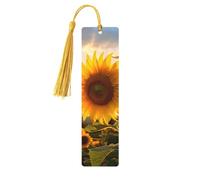 Beau marque-page en bois en forme de tournesol pour les amateurs de livres fait à la main avec pompon, marqueurs de page de lecture, étiquettes cadeaux en bois pour décorations artisanales