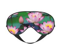 Beau masque de sommeil à imprimé fleur de lotus, masque doux pour les yeux avec sangle réglable pour dormir, voyager et se détendre