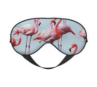 Beau masque de sommeil amusant avec impression flamants roses pour femmes et hommes - Impression double face en soie douce