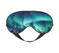 Beau masque de sommeil avec impression aurores boréales pour homme et femme - Impression double face - En soie douce - Pour les yeux