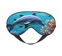 Beau masque de sommeil avec imprimé dauphins du monde sous-marin pour homme et femme confortable pour les voyages, la sieste et le sommeil